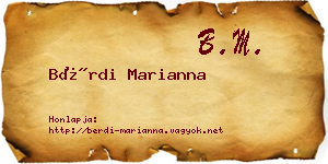 Bérdi Marianna névjegykártya